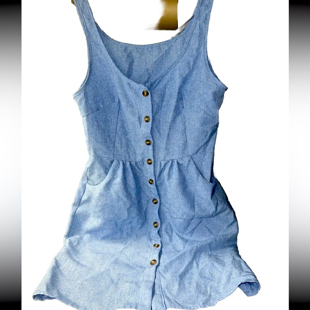 Cat & Jack Girls Shein A-Line Sun Dress  Size M Medium Blue